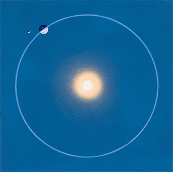 DAVIS MELTZER (1930 - 2017) 4 illustrations: Earth orbit, Mercury, Mars, & Moon spread.